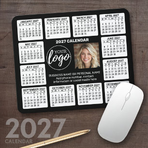 2027 Calendar with logo Contact Information Mouse Mat