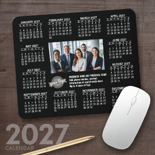 2027 Calendar with logo Contact Information Mouse Mat