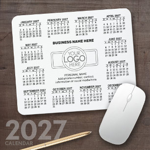 2027 Calendar with logo Contact Information Mouse Mat