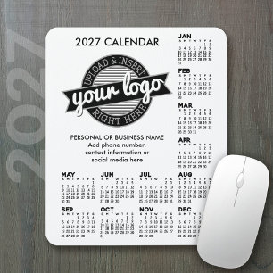2027 Calendar with logo Contact Information Mouse Mat