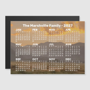 2027 Calendar with Mountains - Magnetic Card
