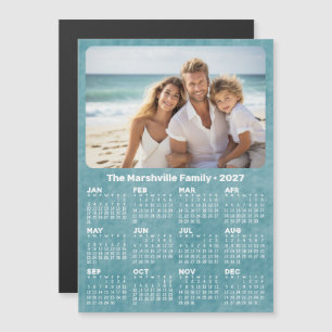 2027 Calendar with Photo Custom Text Magnetic Card