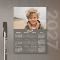 2027 Calendar with Photo - Full Year Magnetic Card