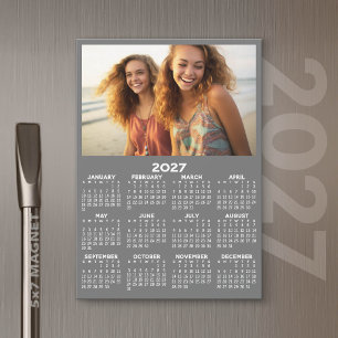 2027 Calendar with Photo Full Year Modern Magnet