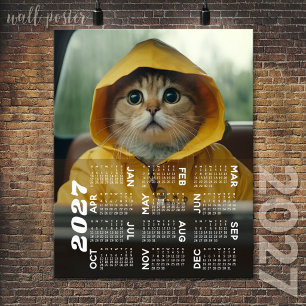 2027 Calendar with Photo Full Year View Modern Poster