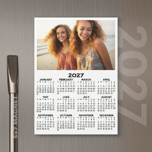 2027 Calendar with Photo Minimal Modern Magnet
