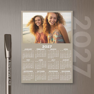 2027 Calendar with Photo Minimal Modern Magnet