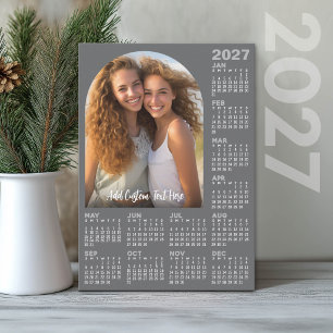 2027 Calendar with Photo - Modern Arch Holiday Card