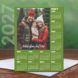 2027 Calendar with Photo - Modern Holiday Postcard