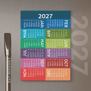 2027 Calendar - Year with funky colourful months