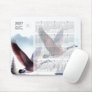 2027 Canadian Geese Wildlife Nature Business Logo Mouse Mat