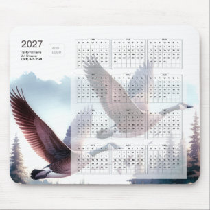 2027 Canadian Geese Wildlife Nature Business Logo Mouse Mat