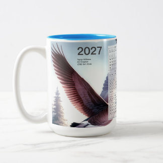 2027 Canadian Geese Wildlife Nature Calendar Two-Tone Coffee Mug