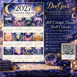 2027 Celestial Dreams Wall Calendar Poster