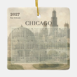 2027 Chicago Planetarium Calendar Year at a Glance Ceramic Ornament