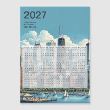 2027 Chicago Skyline Architecture Calendar Card