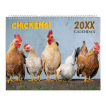 2027 Chickens Wall Calendar Cute