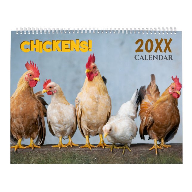 2027 Chickens Wall Calendar Cute (Cover)