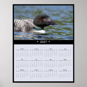 2027 Common Loon Wall Calendar - Wilderness Poster
