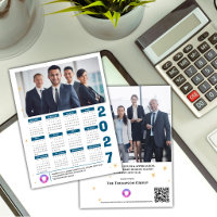 2027 Corporate Calendar Company Photo Logo QR Code