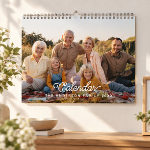2027 Custom Family Photo Modern Script Year Calendar