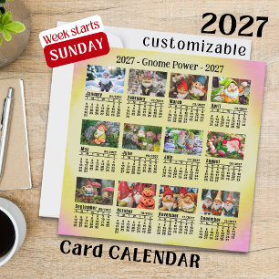 2027 Custom Photo Gnome Calendar Sunday start