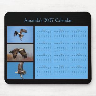 2027 Customisable Bald Eagle Desk Calendar Mouse Mat