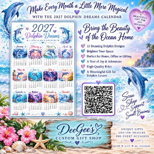 2027 Dolphin Dreams Wall Calendar Poster