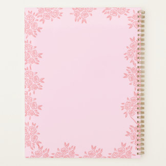 2027 Elegant Pink Floral Hardcover Spiral Planner