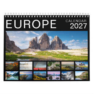 2027 Europe landscape photography black Calendar