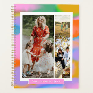 2027 Family mum photos colourful modern beautiful Planner
