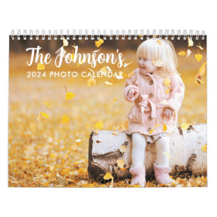 2027 Family Photo Calendar Editable Year Text