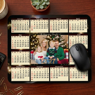  2027 Family photo calendar new year mousepads