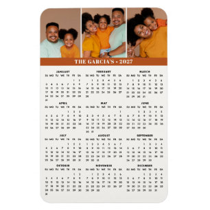 2027 Family Photo Collage Magnetic Calendar Magnet