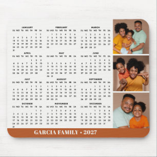 2027 Family Photo Collage Mouse Pad Calendar