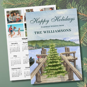 2027 Festive 6 Photo Personalised 2027 Calendar Holiday Card