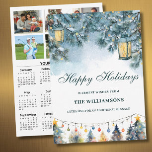 2027 Festive 6 Photo Personalised 2027 Calendar Holiday Card