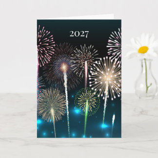 2027 Fireworks, Happy New Year Greeting Card