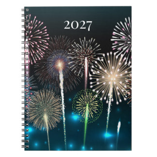 2027 Fireworks, Happy New Year Spiral Notebook