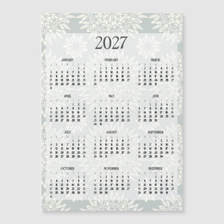 2027 Fridge Calendar floral