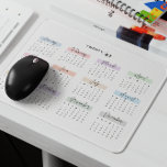 2027 FULL YEAR CALENDAR PASTEL HANDWRITTEN SCRIPT MOUSE MAT<br><div class="desc">Stay organised and inspired with this 2027 full-year calendar mouse pad. Each month is beautifully highlighted in soft pastel tones and displayed in an elegant script-style handwritten font, adding a touch of sophistication to your workspace. Perfect for quick date referencing while working, this mouse pad combines functionality with style. An...</div>