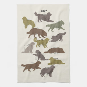 2027 full year Newfoundland dog Calendar towel