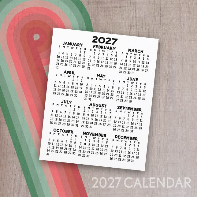 2027 Full Year View Calendar - Basic Minimal Flyer (2027 Calendar)
