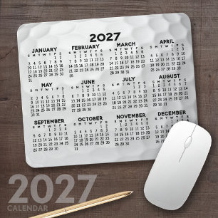 2027 Full Year View Calendar - horizontal Mouse Mat