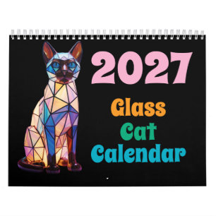 2027 Glass Cat Calendar