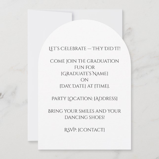 2027 Graduation Party invitation  (Back)