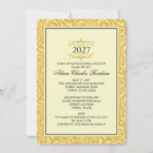 2027 Graduation Template Golden Yellow Formal