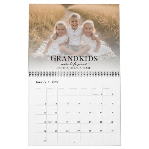 2027 Grandkids Make Life Grand Custom Photo Calendar