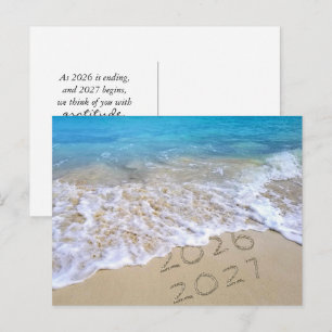 2027 Happy New Year Beach Postcard