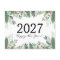 2027 Happy new year,holiday greenery red berries 